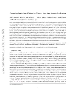 Computing Graph Neural Networks: A Survey from Algorithms to
  Accelerators