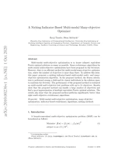 A Niching Indicator-Based Multi-modal Many-objective Optimizer