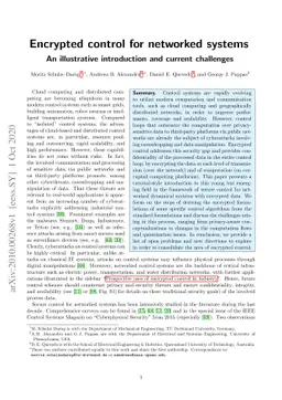 Encrypted control for networked systems -- An illustrative introduction
  and current challenges
