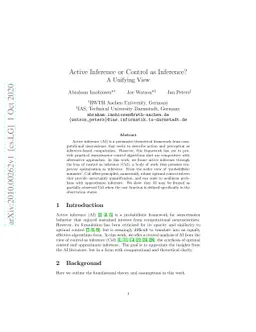 Active Inference or Control as Inference? A Unifying View