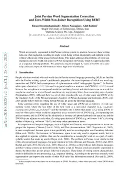 Joint Persian Word Segmentation Correction and Zero-Width Non-Joiner
  Recognition Using BERT