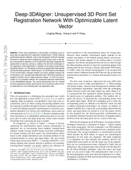Deep-3DAligner: Unsupervised 3D Point Set Registration Network With
  Optimizable Latent Vector