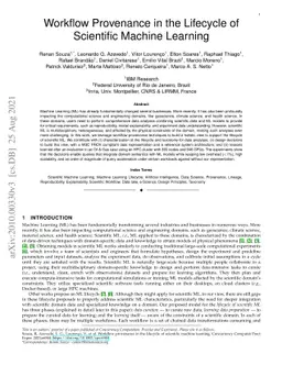 Workflow Provenance in the Lifecycle of Scientific Machine Learning