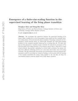 Emergence of a finite-size-scaling function in the supervised learning
  of the Ising phase transition