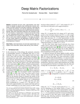 Deep matrix factorizations