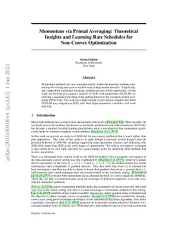 Momentum via Primal Averaging: Theoretical Insights and Learning Rate
  Schedules for Non-Convex Optimization