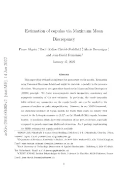 Estimation of copulas via Maximum Mean Discrepancy