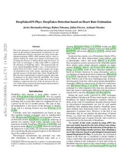DeepFakesON-Phys: DeepFakes Detection based on Heart Rate Estimation