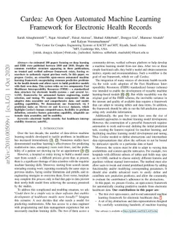 Cardea: An Open Automated Machine Learning Framework for Electronic
  Health Records