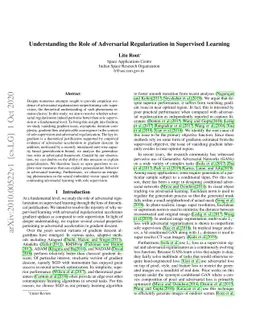 Understanding the Role of Adversarial Regularization in Supervised
  Learning