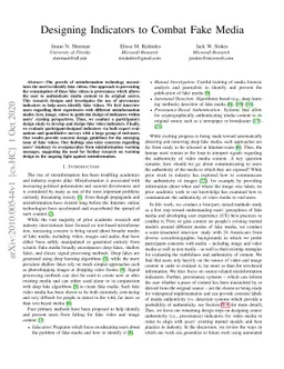 Designing Indicators to Combat Fake Media