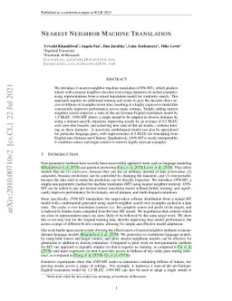 Nearest Neighbor Machine Translation