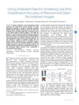 Using Unlabeled Data for Increasing Low-Shot Classification Accuracy of
  Relevant and Open-Set Irrelevant Images