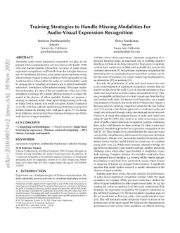 Training Strategies to Handle Missing Modalities for Audio-Visual
  Expression Recognition