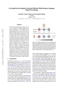 An Empirical Investigation Towards Efficient Multi-Domain Language Model
  Pre-training