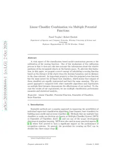 Linear Classifier Combination via Multiple Potential Functions