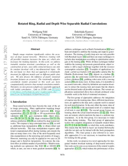 Rotated Ring, Radial and Depth Wise Separable Radial Convolutions