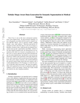 Tubular Shape Aware Data Generation for Semantic Segmentation in Medical
  Imaging
