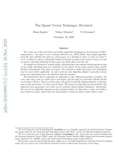 The Sparse Vector Technique, Revisited
