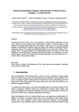 Deep Learning Based Computer-Aided Systems for Breast Cancer Imaging : A
  Critical Review