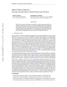 Group Equivariant Stand-Alone Self-Attention For Vision
