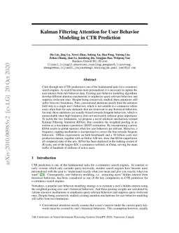 Kalman Filtering Attention for User Behavior Modeling in CTR Prediction