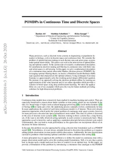 POMDPs in Continuous Time and Discrete Spaces