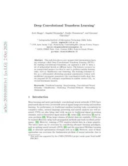 Deep Convolutional Transform Learning -- Extended version