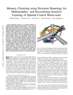 Memory Clustering using Persistent Homology for Multimodality- and
  Discontinuity-Sensitive Learning of Optimal Control Warm-starts