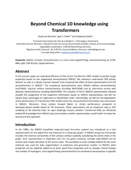 Beyond Chemical 1D knowledge using Transformers