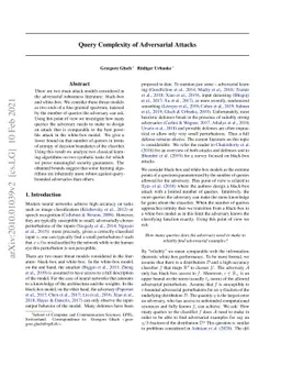 Query complexity of adversarial attacks