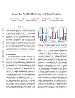 Unsupervised Point Cloud Pre-Training via Occlusion Completion