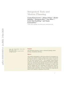 Integrated Task and Motion Planning