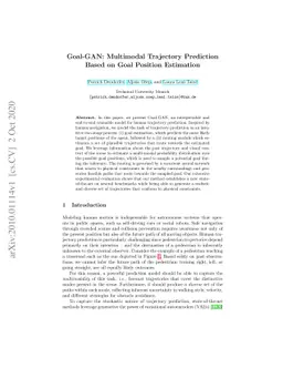 Goal-GAN: Multimodal Trajectory Prediction Based on Goal Position
  Estimation