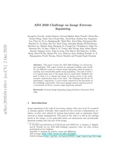 AIM 2020 Challenge on Image Extreme Inpainting