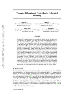Towards Bidirectional Protection in Federated Learning