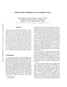 Global Adaptive Filtering Layer for Computer Vision