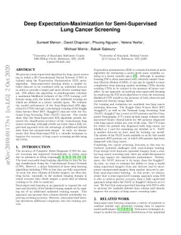 Deep Expectation-Maximization for Semi-Supervised Lung Cancer Screening