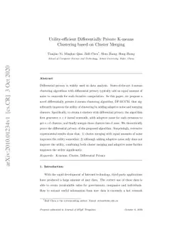 Utility-efficient Differentially Private K-means Clustering based on
  Cluster Merging