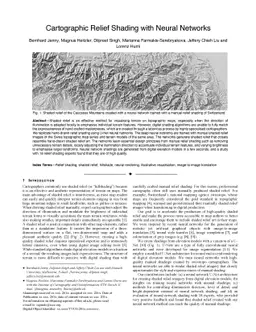Cartographic Relief Shading with Neural Networks