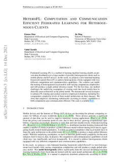 HeteroFL: Computation and Communication Efficient Federated Learning for
  Heterogeneous Clients