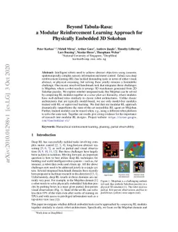 Beyond Tabula-Rasa: a Modular Reinforcement Learning Approach for
  Physically Embedded 3D Sokoban