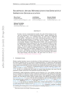 Sharpness-Aware Minimization for Efficiently Improving Generalization