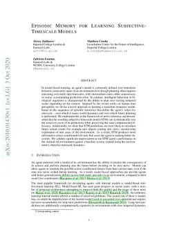 Episodic Memory for Learning Subjective-Timescale Models