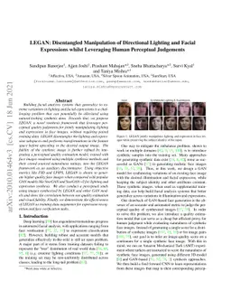 LEGAN: Disentangled Manipulation of Directional Lighting and Facial
  Expressions by Leveraging Human Perceptual Judgements