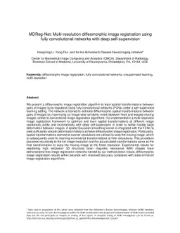 MDReg-Net: Multi-resolution diffeomorphic image registration using fully
  convolutional networks with deep self-supervision