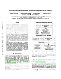 Paragraph-level Commonsense Transformers with Recurrent Memory