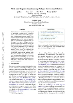 Multi-turn Response Selection using Dialogue Dependency Relations