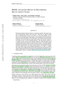 RODE: Learning Roles to Decompose Multi-Agent Tasks