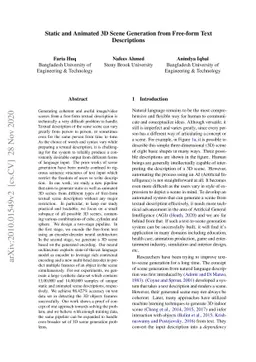 Static and Animated 3D Scene Generation from Free-form Text Descriptions